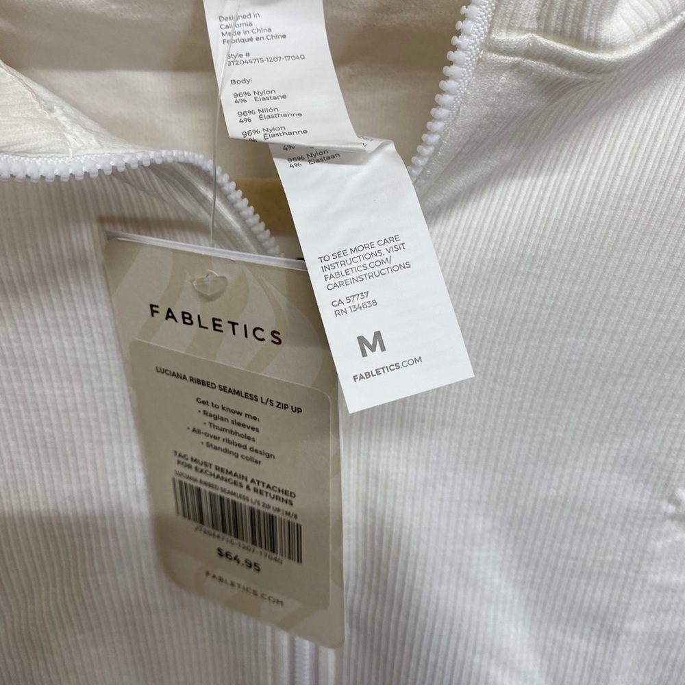 Fabletics Luciano Ribbed Cropped Zip Up - Picture 3 of 4